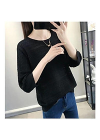 ÁO LEN DỆT KIM DẬP LỖ CỔ TRÒN TAY LỠ LEN MỀM MỊN