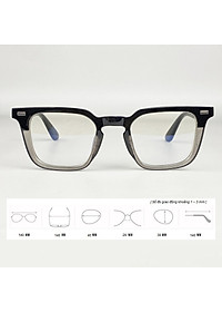Kính Giả Cận, Gọng Kính Cận Nam Nữ, Mắt Vuông To Góc Cạnh, Phối Màu Đen Ombre Độc Lạ, Thời Trang - BLUE LIGHT