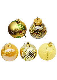 Hộp 16 Trái Châu Trang Trí Giáng Sinh - LK16-G17 - Màu Vàng Gold