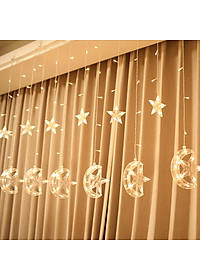Dây Đèn LED Rèm Trăng Sao Chống Thấm Nước Trang Trí Ngoài Trời - Dài 2.5 Mét