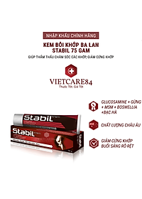 Kem bôi khớp nhập khẩu chính hãng Ba Lan STABIL (75 gam/ tuýp) bổ sung Glucosamine, Gừng, MSM, Boswellia & Bạc hà giúp thẩm thấu chăm sóc các khớp, giảm cứng khớp