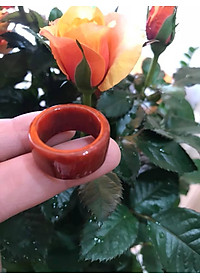 CHIẾC NHẪN VUÔNG ỐNG ĐỎ ĐẬM ĐẸP ĐÁ CẨM THẠCH MAY MẮN SIZE 17MM BẢN CAO 9,5MM  AC  MẠNG HỎA VÀ THỔ 