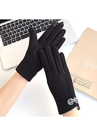 Găng tay nữ cảm ứng lót nỉ siêu ấm mùa đông- gang tay nu cam ung lot ni am mua dong