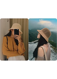 Mũ Cói Chữ M Phong Cách Hàn Quốc Siêu Hot