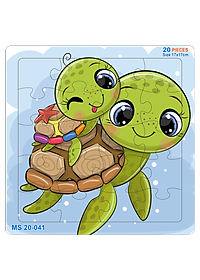 05 bộ tranh xếp hình 20 mảnh size 17x17cm – đồ chơi trí tuệ cho bé từ 2 tuổi – Combo Động vật dễ thương 3