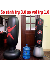 Trụ đấm bốc boxing bơm hơi tự đứng - bao cát đấm bốc boxing tự cân bằng phiên bản 5.0 tặng kèm găng tay boxing mma + bóng phản xạ boxing + bơm hơi + keo + miếng vá dự phòng