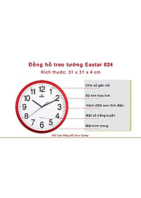 Đồng Hồ Treo Tường EASTAR Cao Cấp Tròn – Số Dập Nổi Máy KIM TRÔI – Bảo Hành 2 Năm – Tặng Pin Maxell