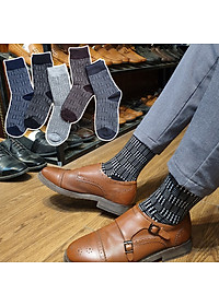 SET 5 tất nam dài đi giày tây công sở họa tiết caro nhỏ MM3