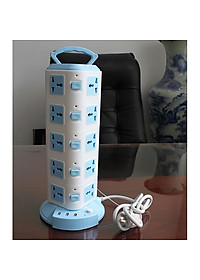 Ổ Điện 5 Tầng Hình Tháp Gồm 20 Ổ Cắm Và 3 Cổng Sạc USB Dùng Cho Chân Cắm 2 Chấu Tròn Đường Kính 4.8mm
