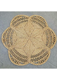 Thảm Trải Sàn Hình Bông Hoa ONGTRE Bằng Cói Trang Trí Nhà Cửa Chụp Ảnh Nhiều Kích Thước 120cm