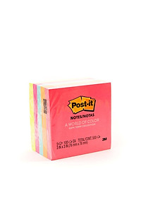 Combo 4 xấp Giấy ghi chú Post - it 3M 76x76mm màu Neon tươi sáng