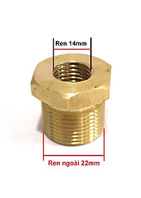 Khớp chuyển ren ngoài 22mm sang ren trong 14mm – phụ kiện máy rửa xe – khớp nối chuyển ren – đầu nối ren 22mm C0004-28