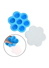 Silicone Infant Breast Milk Freezer Tray Weaning 7 Grids w/ Lid Crisper Ice Mould for Vegetable & Fruit Purees