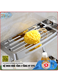 Kệ nhà tắm inox 304 HT SYS - Kệ để đồ phòng tắm 2 tầng đa năng - Chất liệu inox 304 cao cấp - Tích hợp móc treo đồ - LOẠI DÀY - Hàng Chính Hãng