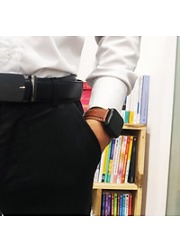 Dây đồng hồ dành cho AW da đà điểu D109 - Da thật khâu tay thủ công cao cấp