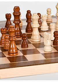 Cờ vua gỗ thông KHÔNG NAM CHÂM tự nhiên cao cấp cỡ vừa 29x29cm - Bộ cờ vua bằng gỗ chọn loại có nam châm chính hãng