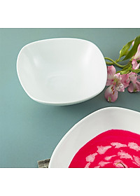 Tô choãng ảo Long Phương Bát tô miệng vuông dáng lùn kiểu mới sứ trắng cao cấp