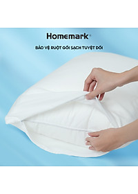 Bảo Vệ Gối Khách Sạn Homemark 50x70cm - Kháng Nước, Chống Bụi, Khóa Kéo Tiện Lợi