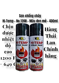 Sơn xịt chống cháy chịu được nhiệt độ cao Hi-Temp - No.1200 - Màu đen mờ - 400ml - Made in Thái Lan