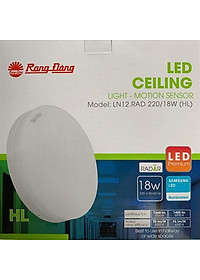Đèn LED Rạng Đông tròn ốp trần cảm biến 18W Model: LN12.RAD 220/18W