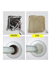 Xi măng trắng dẻo chống thấm, trám tường nhà lỗ điều hòa, đường ống nước