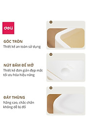 Thùng Rác Nắp Bật Nhấn Nút Thông Minh Deli - Tiết Kiệm Không Gian Nhựa PP Nguyên Sinh Hạn Chế Mùi Hôi Kháng Khuẩn Sọt Rác Văn Phòng Nhà Bếp - 1108 1109