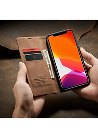 Bao Da dành cho điện thoại iPhone 11 dạng ví có ngăn để thẻ ATM để tiền tiện lợi - Hàng chính hãng