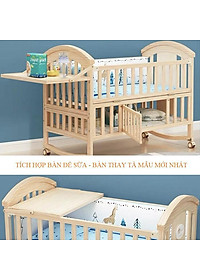 Cũi kéo dài thành giường, 2 tầng chuyển thành giường 1m65 gồm: Cũi, quây, đệm xơ dừa, màn, gối trọn bộ