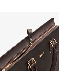 Cặp Da Nam Công Sở Túi Xách GENCE CTS08 Da Bò Cao Cấp Màu Nâu Có Dây Đeo Vai