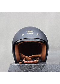 Nón bảo hiểm 3/4 ROYAL M139 có kính âm màu ĐEN NHÁM