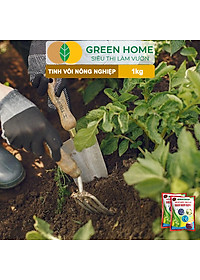 Tinh Vôi Nông Nghiệp Greenhome, Bao 1kg, Cải Tạo Đất, Sạch Nấm Bệnh, Bổ Sung Vi Lượng Giúp Lá To, Quả Nặng