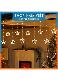 Dây LED Rèm Trang Trí Giáng Sinh 10 Chi Tiết Ngang 3m, Kèm Remote - Chính Hãng NAVIVU