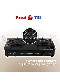 Bếp gas dương Rinnai RV-715Slim-SCH(VP) mặt bếp kính SCHOTT và kiềng bếp men - Hàng chính hãng.