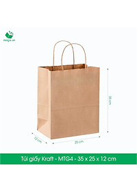 MTG4 MTG4T - 35x25x12 cm - Combo 100 túi giấy Kraft Nhật cao cấp