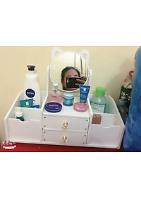 Kệ , Tủ Mỹ Phẩm Trang Điểm Để Bàn Có Gương Nhiều Ngăn - Hàng Chính Hãng 