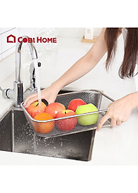 Rổ lưới bằng inox hình chữ nhật có đế đựng rau củ - 2 kiểu lưới