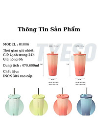 Cốc ly giữ nhiệt TYESO 01006 470ml bằng thép không gỉ 304