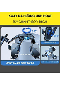 Giá Đỡ Điện Thoại trên Ô Tô, Kẹp Điện Thoại dạng Thác đổ, Không Chắn Tầm Nhìn gắn táp lô, Kính lái ô tô - Thương Hiệu RIBI - Hàng Chính Hãng