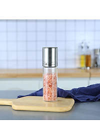 Lọ xay tiêu DandiHome inox 304, thủy tinh Borosilicat cao cấp trong suốt