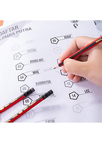 Bút 2B kèm tẩy Deli - sọc neon nhiều màu - 12 cây/hộp - E37013 / E37014 / E37015 / E37016/ E37000/ E58103/ E10902