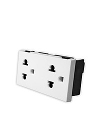 Set 3 Ổ cắm 3 chấu đôi âm tường Điện Quang DQHome ĐQ IW1 O3PD W (màu trắng)