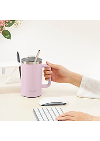 Ly giữ nhiệt LocknLock Flat Table Mug LHC4320 730ML, Hàng chính hãng, có tay cầm, miêng rộng - JoyMall