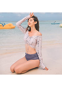 Bikini Tay Dài Dễ Thương Hot Trending AT218 MayHomes Đồ Bơi Hai Mảnh Long Sleeves Women Swimwear Set