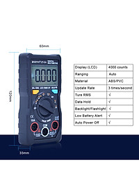 Đồng Hồ Đo Điện Vạn Năng Zoyi ZT-C4 - Điện Áp AC DC, Kiểm Tra Tụ, Dò NVC, Đo Điên Dung, Nhiệt Độ, Cảnh Báo Pin Thấp - Hàng Chính Hãng