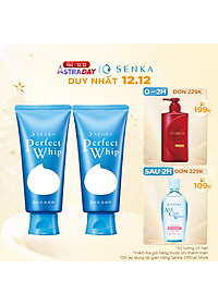 Combo 2 Sữa rửa mặt sạch hoàn hảo ẩm mịn tự nhiên với bọt tơ tằm trắng Senka Perfect Whip 120g số 1 Nhật Bản