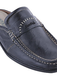 Dép Sabo Nam Da Bò SUNPOLO SUSB003D - Đen