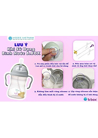 b.box Bộ ống hút thay thế và dụng cụ vệ sinh tiện dụng cho bình nước 360 dộ