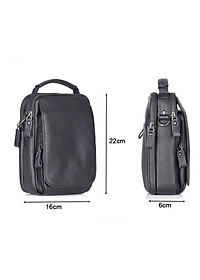 Túi đeo chéo nam, túi xách tay da bò thật Bụi Leather DC104 - Da bò Mill cao cấp, Unisex - Bảo Hành 12 tháng