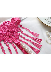 Quần lót nữ kết hoa đính kèm hạt lọt khe gợi cảm - Màu đen