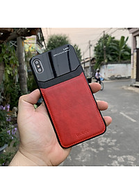 Ốp lưng da kính cao cấp dành cho iPhone X / iPhone XS - Màu đỏ - Hàng nhập khẩu - DELICATE